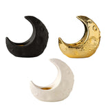 Maxbell Crescent Moon Incense Burner Porcelain Decoration for SPA Office Living Room White