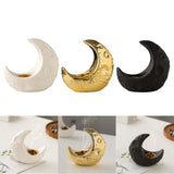 Maxbell Crescent Moon Incense Burner Porcelain Decoration for SPA Office Living Room White