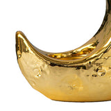 Maxbell Crescent Moon Incense Burner Porcelain Decoration for SPA Office Living Room Gold