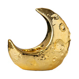 Maxbell Crescent Moon Incense Burner Porcelain Decoration for SPA Office Living Room Gold