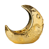 Maxbell Crescent Moon Incense Burner Porcelain Decoration for SPA Office Living Room Gold