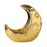 Maxbell Crescent Moon Incense Burner Porcelain Decoration for SPA Office Living Room Gold
