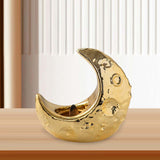 Maxbell Crescent Moon Incense Burner Porcelain Decoration for SPA Office Living Room Gold