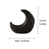 Maxbell Crescent Moon Incense Burner Porcelain Decoration for SPA Office Living Room Black