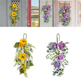Maxbell Front Door Teardrop Wreath Spring Teardrop Swag Wreath for Window Bedroom