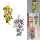 Maxbell Front Door Teardrop Wreath Spring Teardrop Swag Wreath for Window Bedroom