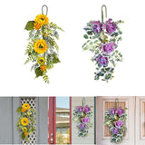 Maxbell Front Door Teardrop Wreath Spring Teardrop Swag Wreath for Window Bedroom