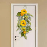 Maxbell Front Door Teardrop Wreath Spring Teardrop Swag Wreath for Window Bedroom