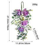 Maxbell Front Door Teardrop Wreath Spring Teardrop Swag Wreath for Window Bedroom