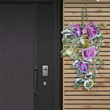 Maxbell Front Door Teardrop Wreath Spring Teardrop Swag Wreath for Window Bedroom
