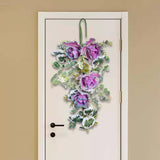Maxbell Front Door Teardrop Wreath Spring Teardrop Swag Wreath for Window Bedroom