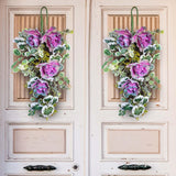 Maxbell Front Door Teardrop Wreath Spring Teardrop Swag Wreath for Window Bedroom