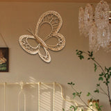 Maxbell Butterfly Art Wall Decor Rustic Rattan Wreath for Farmhouse Room Home