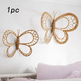 Maxbell Butterfly Art Wall Decor Rustic Rattan Wreath for Farmhouse Room Home