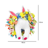 Maxbell Rabbit Garland Garden Farmhouse Indoor Outdoor Easter Door Wreath with Bunny Style A