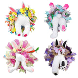 Maxbell Rabbit Garland Garden Farmhouse Indoor Outdoor Easter Door Wreath with Bunny Style A