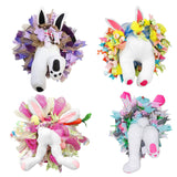 Maxbell Rabbit Garland Garden Farmhouse Indoor Outdoor Easter Door Wreath with Bunny Style A