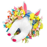 Maxbell Rabbit Garland Garden Farmhouse Indoor Outdoor Easter Door Wreath with Bunny Style A