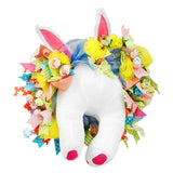 Maxbell Rabbit Garland Garden Farmhouse Indoor Outdoor Easter Door Wreath with Bunny Style A
