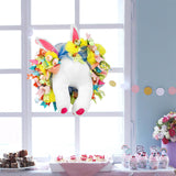 Maxbell Rabbit Garland Garden Farmhouse Indoor Outdoor Easter Door Wreath with Bunny Style A