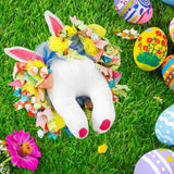 Maxbell Rabbit Garland Garden Farmhouse Indoor Outdoor Easter Door Wreath with Bunny Style A