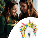 Maxbell Rabbit Garland Garden Farmhouse Indoor Outdoor Easter Door Wreath with Bunny Style A