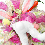 Maxbell Rabbit Garland Garden Farmhouse Indoor Outdoor Easter Door Wreath with Bunny Style B