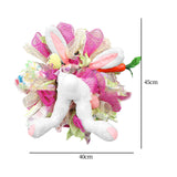 Maxbell Rabbit Garland Garden Farmhouse Indoor Outdoor Easter Door Wreath with Bunny Style B