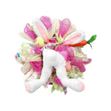 Maxbell Rabbit Garland Garden Farmhouse Indoor Outdoor Easter Door Wreath with Bunny Style B