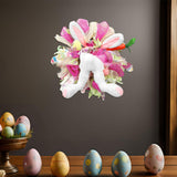 Maxbell Rabbit Garland Garden Farmhouse Indoor Outdoor Easter Door Wreath with Bunny Style B