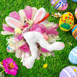 Maxbell Rabbit Garland Garden Farmhouse Indoor Outdoor Easter Door Wreath with Bunny Style B