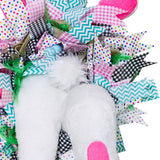 Maxbell Rabbit Garland Garden Farmhouse Indoor Outdoor Easter Door Wreath with Bunny Style C