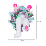 Maxbell Rabbit Garland Garden Farmhouse Indoor Outdoor Easter Door Wreath with Bunny Style C