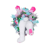 Maxbell Rabbit Garland Garden Farmhouse Indoor Outdoor Easter Door Wreath with Bunny Style C