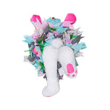 Maxbell Rabbit Garland Garden Farmhouse Indoor Outdoor Easter Door Wreath with Bunny Style C