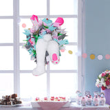 Maxbell Rabbit Garland Garden Farmhouse Indoor Outdoor Easter Door Wreath with Bunny Style C