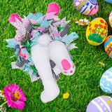 Maxbell Rabbit Garland Garden Farmhouse Indoor Outdoor Easter Door Wreath with Bunny Style C