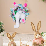 Maxbell Rabbit Garland Garden Farmhouse Indoor Outdoor Easter Door Wreath with Bunny Style C