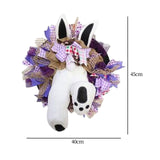 Maxbell Rabbit Garland Garden Farmhouse Indoor Outdoor Easter Door Wreath with Bunny Style D