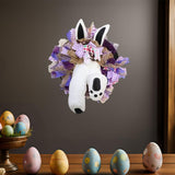 Maxbell Rabbit Garland Garden Farmhouse Indoor Outdoor Easter Door Wreath with Bunny Style D