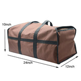 Maxbell Firewood Holder for Camping BBQ Barbecue with Handles Fireplace Wood Carrier brown