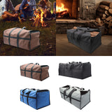 Maxbell Firewood Holder for Camping BBQ Barbecue with Handles Fireplace Wood Carrier brown