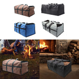 Maxbell Firewood Holder for Camping BBQ Barbecue with Handles Fireplace Wood Carrier brown