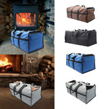 Maxbell Firewood Holder for Camping BBQ Barbecue with Handles Fireplace Wood Carrier brown