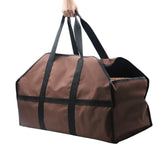 Maxbell Firewood Holder for Camping BBQ Barbecue with Handles Fireplace Wood Carrier brown