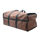 Maxbell Firewood Holder for Camping BBQ Barbecue with Handles Fireplace Wood Carrier brown