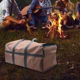 Maxbell Firewood Holder for Camping BBQ Barbecue with Handles Fireplace Wood Carrier brown