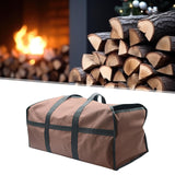 Maxbell Firewood Holder for Camping BBQ Barbecue with Handles Fireplace Wood Carrier brown
