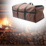 Maxbell Firewood Holder for Camping BBQ Barbecue with Handles Fireplace Wood Carrier brown