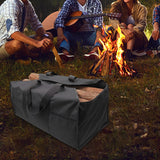 Maxbell Firewood Holder for Camping BBQ Barbecue with Handles Fireplace Wood Carrier black